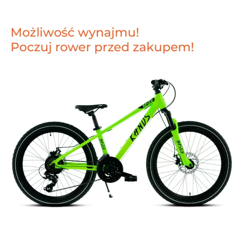 Rower należy do serii JUNIOR. Model na kołach 24” przeznaczony jest dla dzieci o typowym wzroście „komunijnym”. (Jeśli dziecko jest wyższe od rówieśników to zalecamy zakup roweru na kołach 26”). Jest to rower o charakterze górskim, który dzięki zastosowaniu markowych opon firmy DURO o bardzo agresywnym bieżniku pokona każdą przeszkodę. MASTER przeznaczony jest do rekreacyjnej jazdy po utwardzonej nawierzchni, zarówno asfaltowej jak i leśnej. Rama jest lekka a zarazem mocna, a jej geometria jest ukształtowana w sposób zapewniający wygodną pozycję kręgosłupa podczas jazdy. Rowery z tej serii mogą pochwalić się komponentami jak w rowerach dla dorosłych, co przekłada się na ich dobrą jakość. Najlepszy na rynku Osprzęt SHIMANO zapewni długą oraz bezawaryjną jazdę na wiele lat. Kolorystyka oraz oryginalny design sprawiają, że twoje dziecko zaraz po zobaczeniu roweru zakocha się w nim od pierwszego wejrzenia.